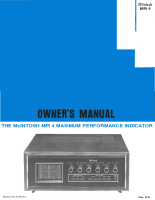 McIntosh MPI-4 - Owners manual 
